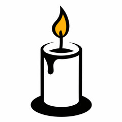 Lit candle icon simple design illustration