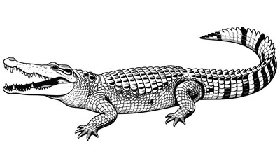 crocodile on white background