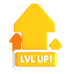 level up game 3d icon illustration