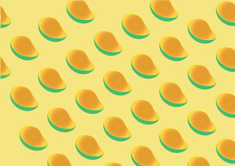 flat isometric illustration fruit pattern