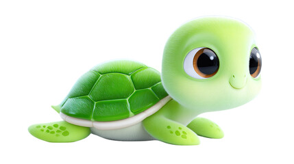 Fototapeta premium Adorable Cartoon Sea Turtle