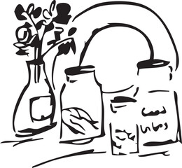 Ceramic Vases and Plates, Kitchen Art for Wall or Printables