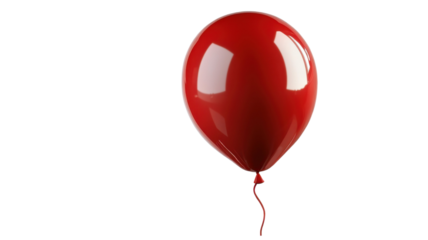 Title: Realistic 3D Render of Red Balloon Icon Isolated on Clean White Background