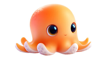 Adorable Cartoon Cute Baby Octopus