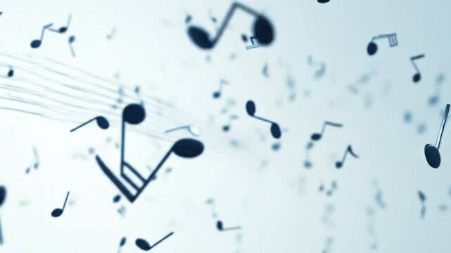 Floating musical notes on staff