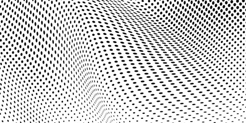 Abstract vanishing polka dot background. Repeating dots gradation pattern. Dotted halftone gradient modern art