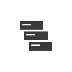 Post Categories Stack of Three Labeled Folders Vector Silhouette Flat Icon Design