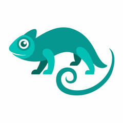 Cute cartoon chameleon illustration