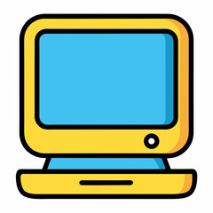 Retro computer icon illustration design