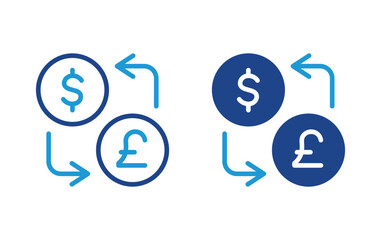 Money exchange icon, Money exchange sign vector	