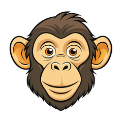 Cartoon illustration of a monkey face on a white background