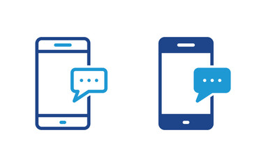 Chat on smartphone icon	