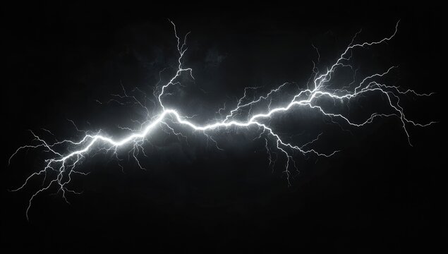 Striking lightning bolt against a dark background