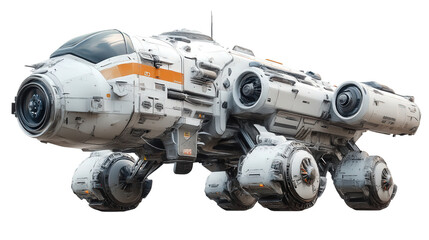 Deep space vehicle with gravity module, Transparent background, PNG file