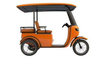 Digital rickshaw with climate control, Transparent background, PNG file