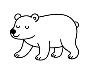 Cute, simple black outline vector illustration of a bear. Ideal for children's designs, nature themes, educational materials, or a friendly animal graphic element.