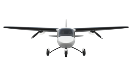 Electric single-seat commuter aircraft, Transparent background, PNG file