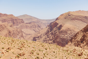 Fototapeta premium Scenic panoramic views of the limestone canyon of Todgha Gorge in the eastern side of the Atlas Mountains, Morocco