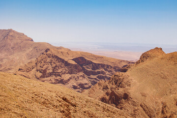 Naklejka premium Scenic panoramic views of the limestone canyon of Todgha Gorge in the eastern side of the Atlas Mountains, Morocco
