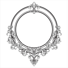 Elegant Vintage Ornamental Round Frame Design