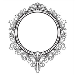Elegant Vintage Ornamental Round Frame Design
