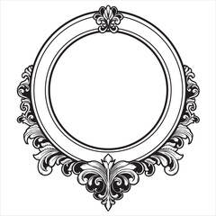 Elegant Vintage Ornamental Round Frame Design
