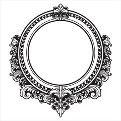 Elegant Vintage Ornamental Round Frame Design