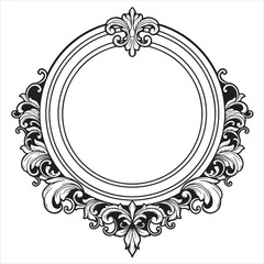 Elegant Vintage Ornamental Round Frame Design