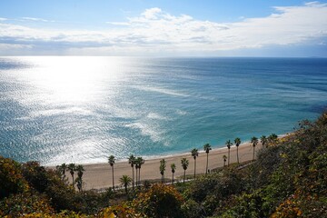 fine coast line and sparkling sea