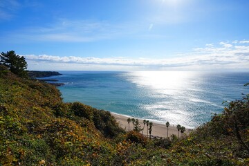 fine coast line and sparkling sea