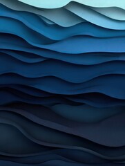 Fototapeta premium Flowing Waves of Layered Blue Tones Create a Serene Atmosphere With a Slow-Motion Effect in This Mesmerizing Composition