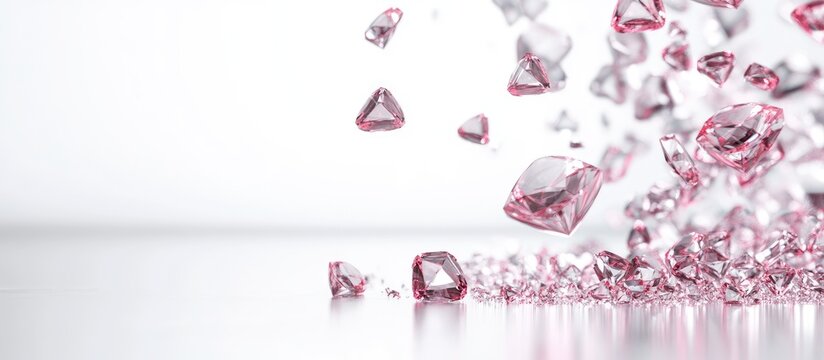 Falling, translucent, rose-toned gems - Powered by Adobe