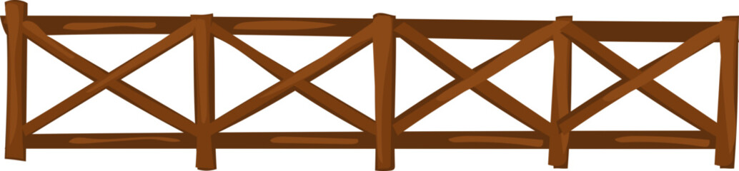 rounded post fence vector icon for landscaping, garden barrier, or rustic outdoor design