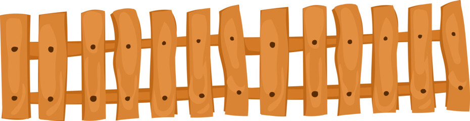 fence with top railing vector icon for landscaping, garden barrier, or rustic outdoor design