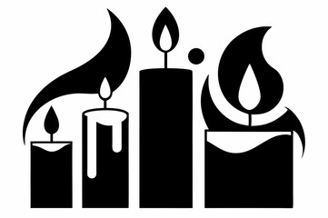 Abstract black candles graphic design