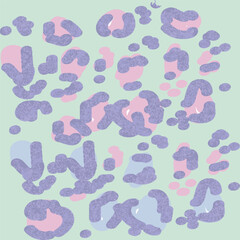 A dynamic, abstract leopard print pattern overlaid on a vibrant, multicolored rainbow gradient background.