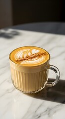 Warm Golden Milk Latte Aromatic Spices a Delicious and Healthy Beverage An AI Enhanced Image of Cozy Comfort