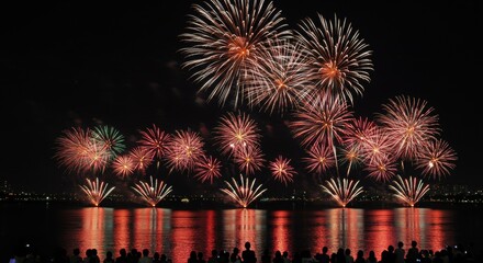 Danang Intl Fireworks Festival Vietnam Colorful fireworks over the Han river