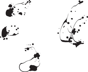墨の垂れ・飛び散り・飛沫の装飾イラスト素材セット