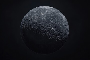 Detailed close-up of a gray moon