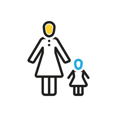 Multi color icon for mother