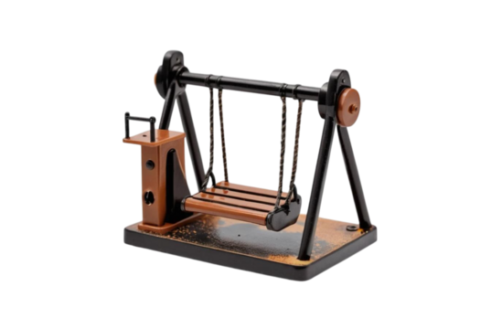 High-quality image of a miniature swing machine in motion