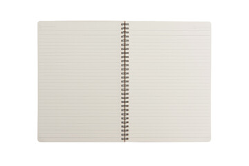 Kraft Ring Notebook Opened with Ruled Pages Isolated
