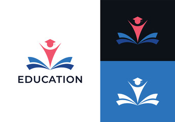This is an educational logo, a combination of a book and a scholar. This logo is suitable for schools, tutoring centers, courses and the likes.