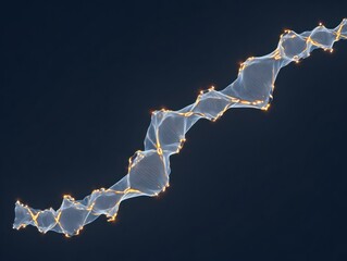 Abstract spiral pattern of glowing lines on a dark background