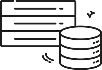 This database storage line icon is excellent for representing data management systems, information organization, and digital archiving. Suitable for various professional graphics.