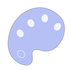Flat Illustration of a Blue Paint Palette