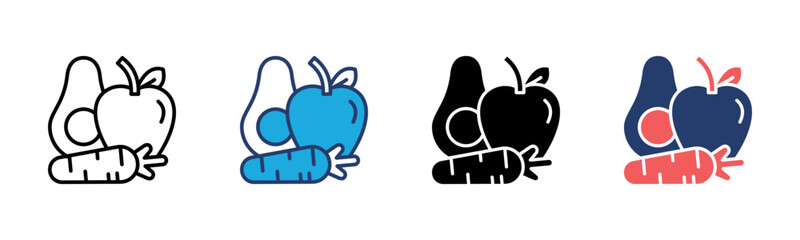 Fruit icon sheet multiple style collection