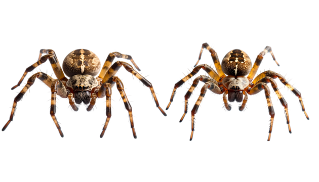 Close-up of a brown spider on a white background - Powered by Adobe