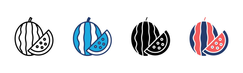 Watermelon icon sheet multiple style collection